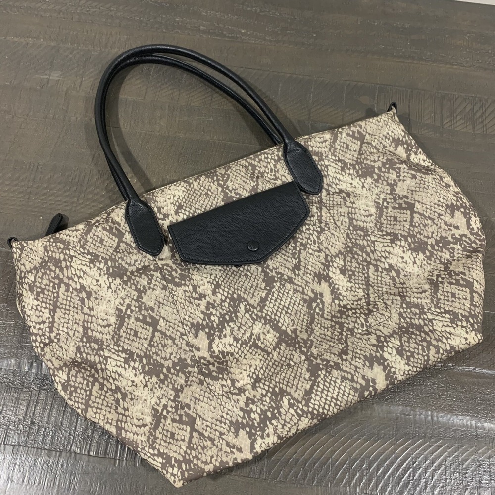 Banana Republic Women's Nylon Travel Tote Multi Snake Color Shoulder Purse